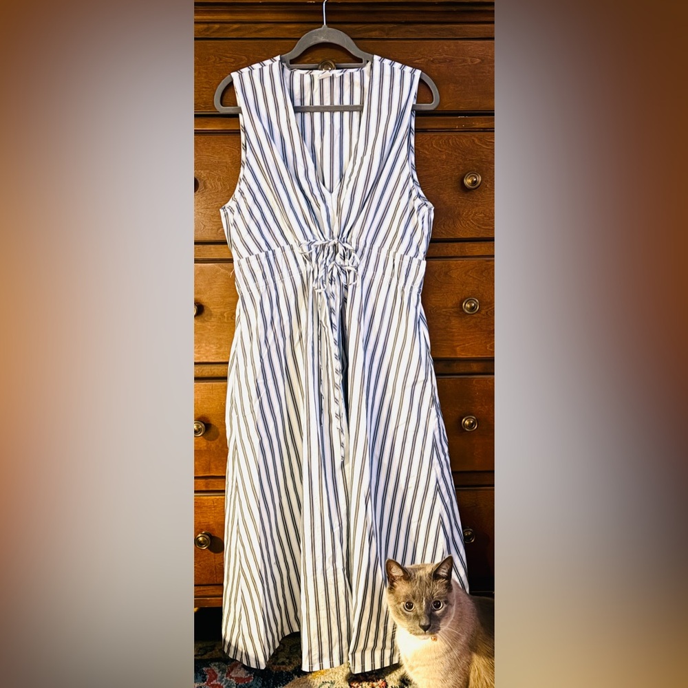 GAP Blue and White Striped Sleeveless Maxi Dress - Picture 3 of 9
